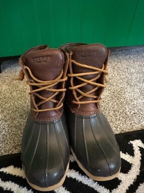 Sperry Brown Leather & Dark Brown Waterproof Duck Boots